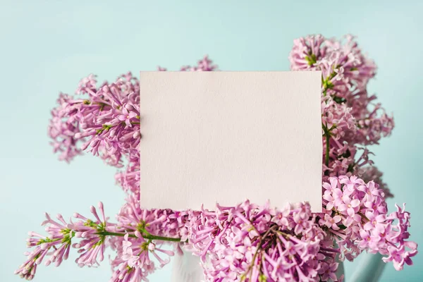 Beautiful Floral Composition Empty Paper Notepad Text Floral Spring Background — Zdjęcie stockowe