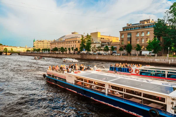 Vue Imprenable Sur Canal Rivière Neva Dans Centre Ville Avec — Photo