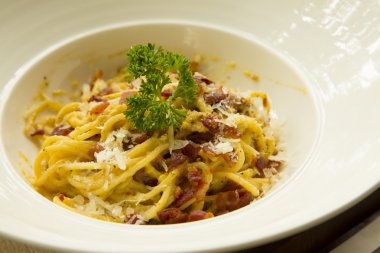 spaghrtti beyaz tabak