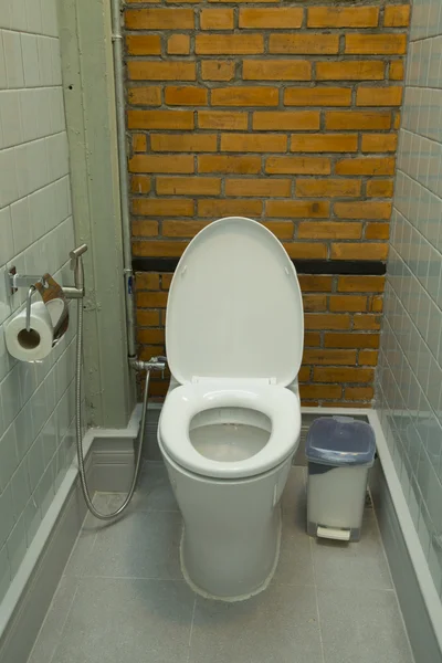 Белый туалет на дому — стоковое фото