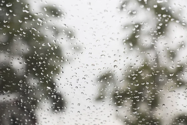 背景を持つウィンドウに雨の滴 — ストック写真