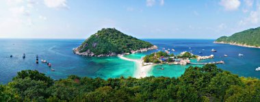 Nang Yuan Adası manzaralı Panorama, Koh Tao, Suratthani Tayland, tropikal manzaralı