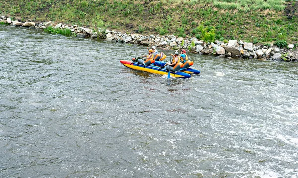 Yekaterinburg Rússia 2021 Competições Equipe Catamarãs Esportes Que Rafting Água — Fotografia de Stock