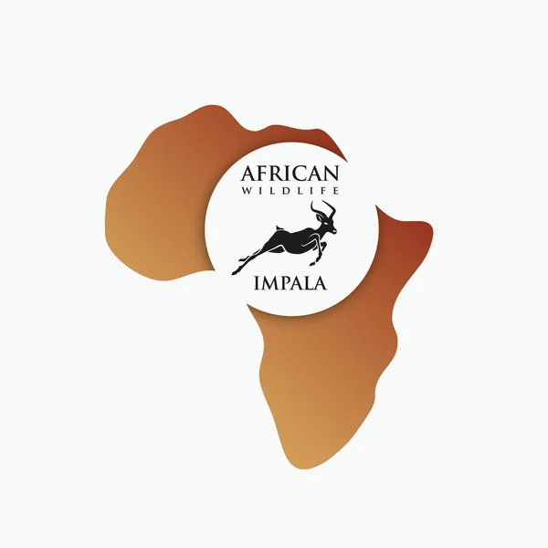 Impala antilopy na kontinentu Afrika pozadí — Stockový vektor