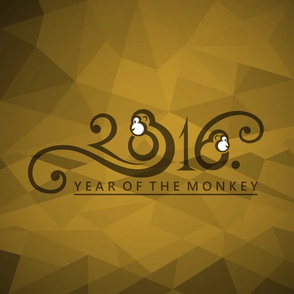 2016. anno della scimmia — Vettoriale Stock
