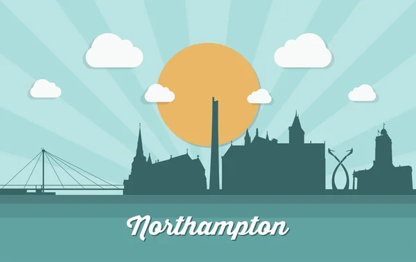 Northampton UK horizonte de fundo —  Vetores de Stock