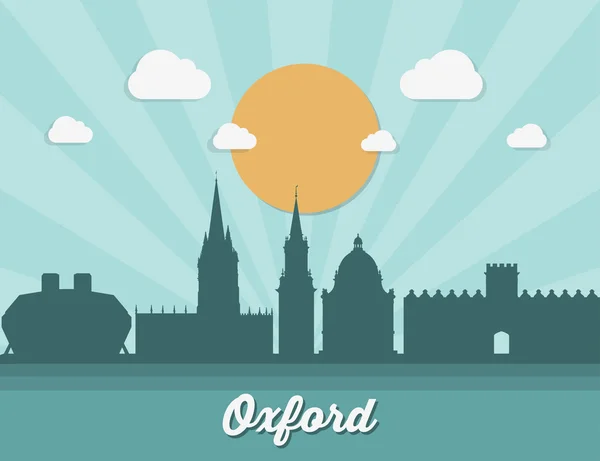 Oxford Reino Unido horizonte de fundo —  Vetores de Stock