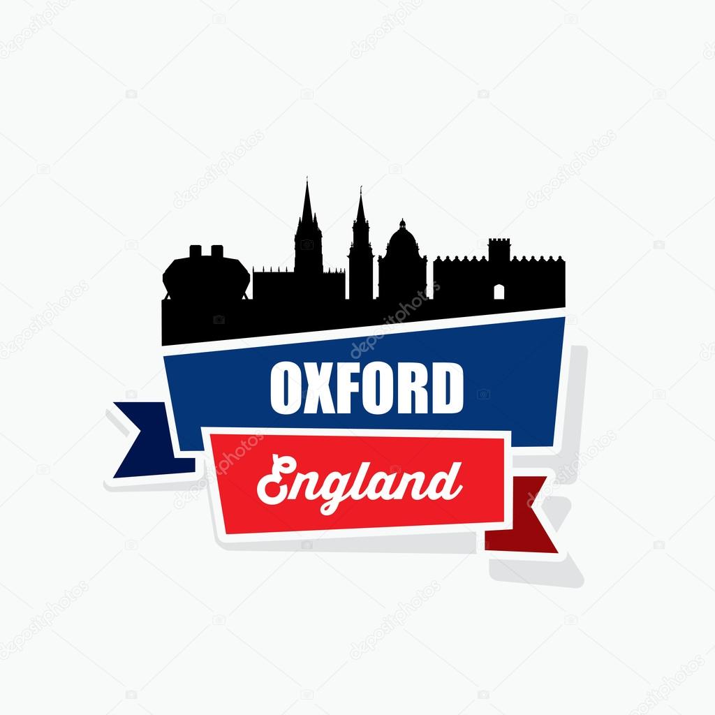 Oxford UK ribbon banner - vector illustration