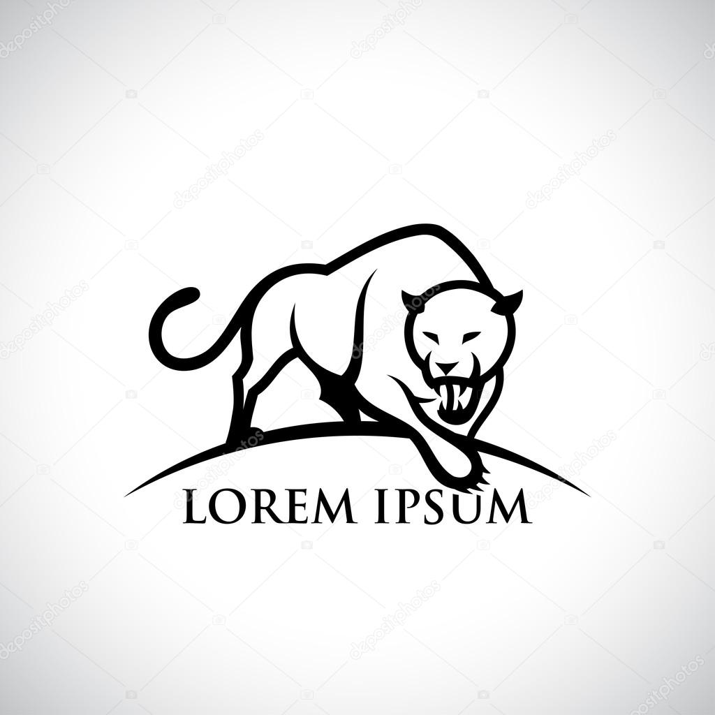 Panther animal symbol on white background - vector illustration