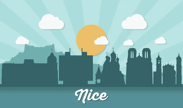 Belle silhouette skyline — Image vectorielle