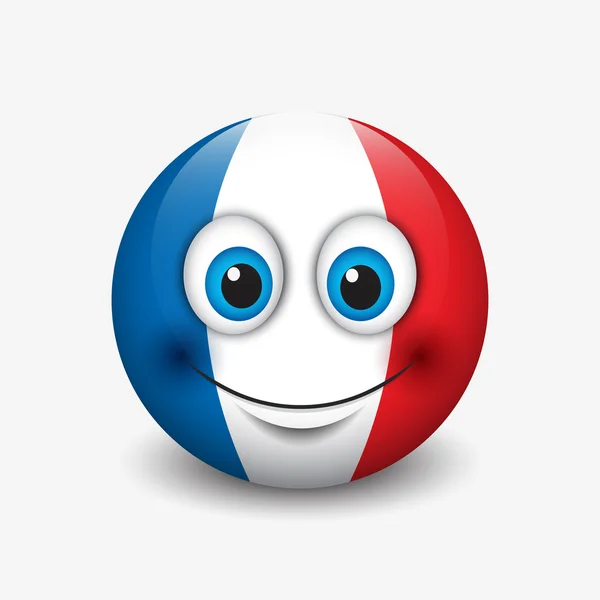 フランスの国旗でかわいい絵文字 — ストックベクタ