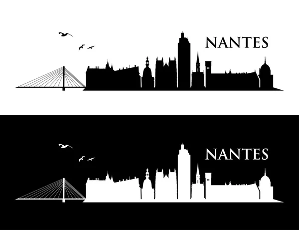 Nantes skylines striscioni — Vettoriale Stock