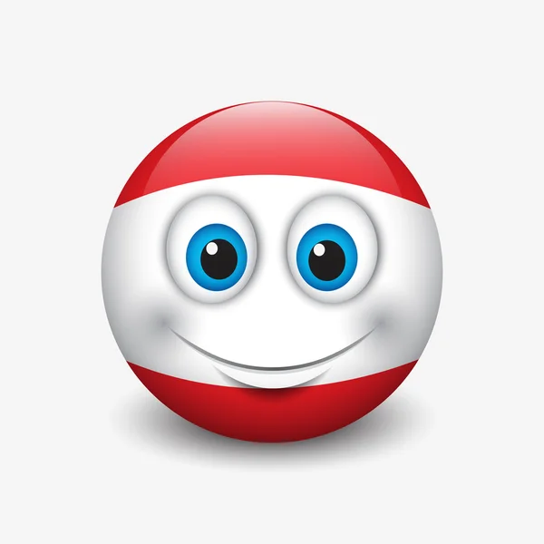 Emoticono lindo con bandera de Austria — Vector de stock