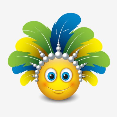 Karnaval headdress gülümseme simgesi