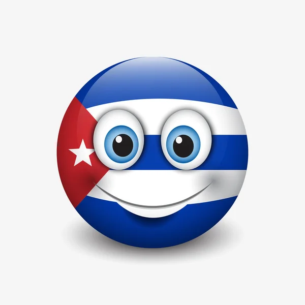 キューバ国旗スマイル アイコン — ストックベクタ