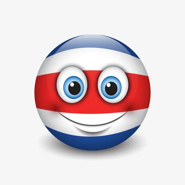Bandera de Costa Rica sonrisa icono — Vector de stock