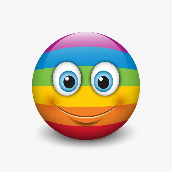 Bandera del arco iris sonrisa icono — Vector de stock