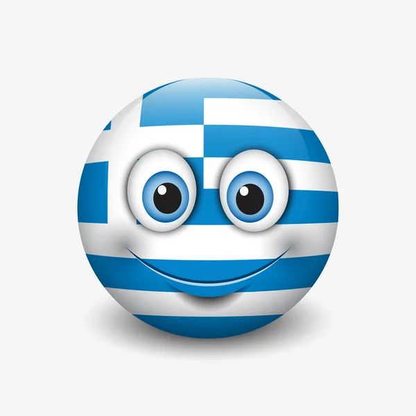 Grecia bandera sonrisa icono — Vector de stock