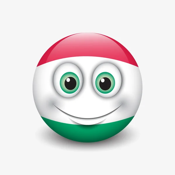 Magyar zászló smiley — Stock Vector