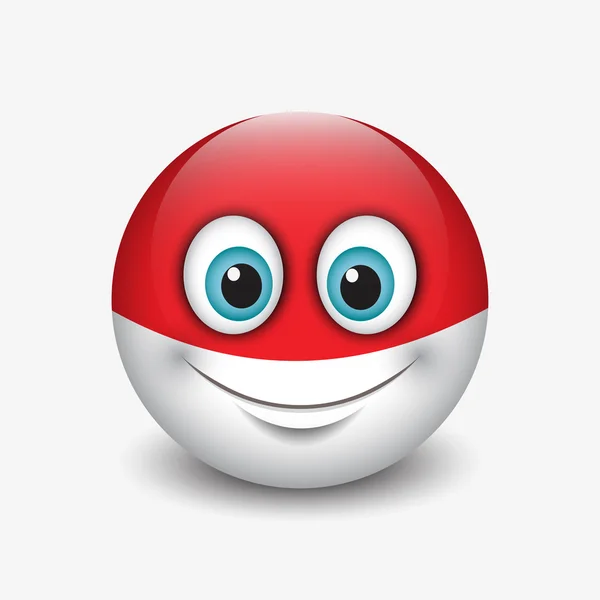 Indonesia bandiera smiley — Vettoriale Stock