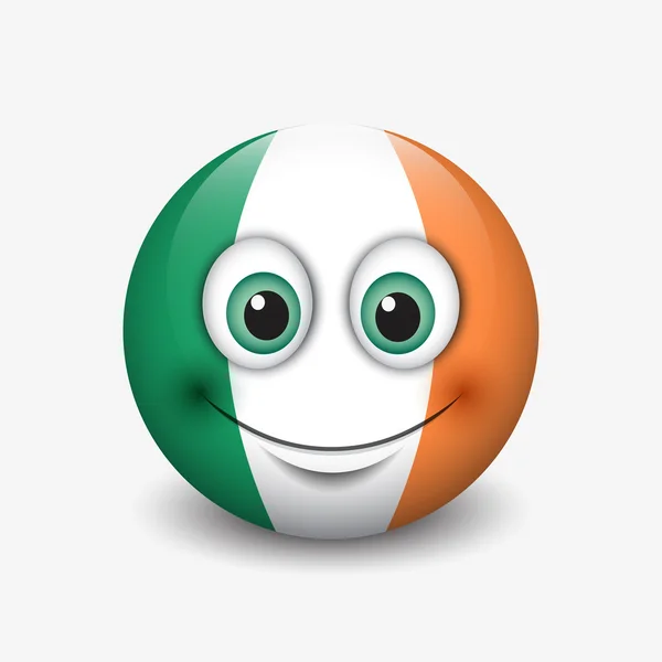 アイルランド国旗スマイル — ストックベクタ