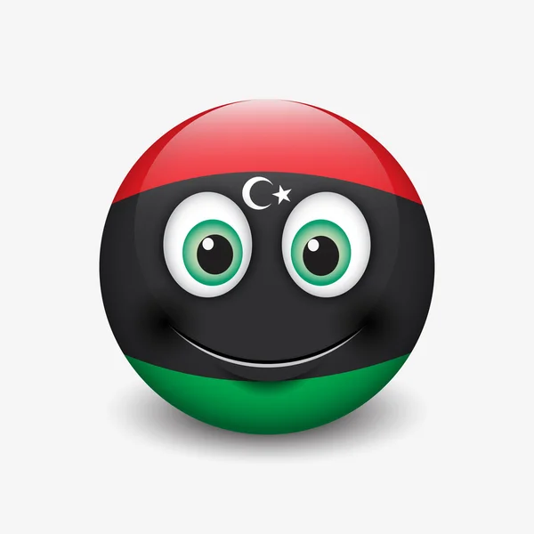 Libysche Flagge Smiley — Stockvektor