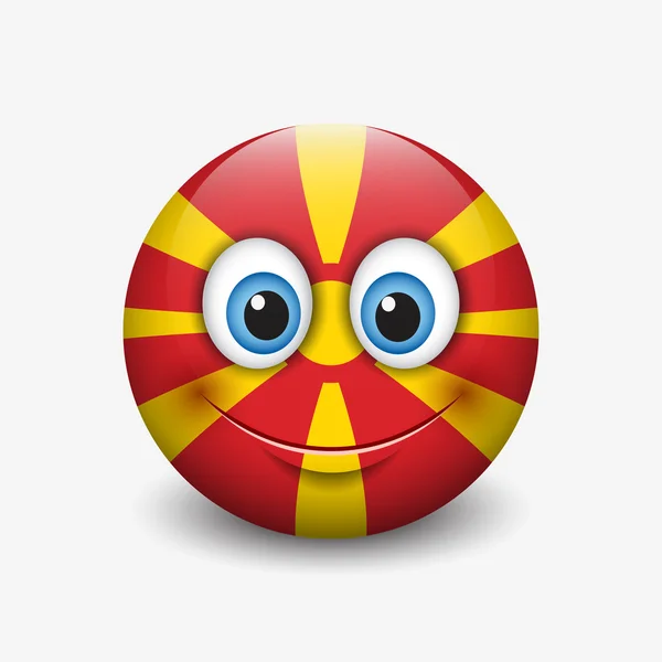 Bandera de Macedonia smiley — Vector de stock