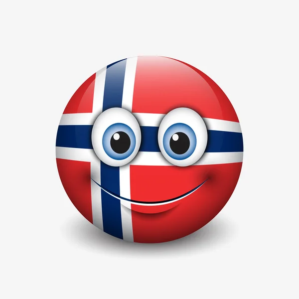 Norvegia bandiera smiley — Vettoriale Stock