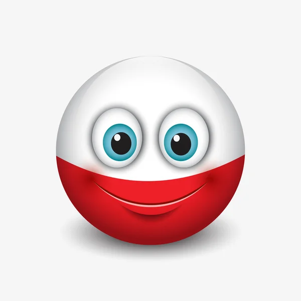 Polonia bandiera smiley — Vettoriale Stock