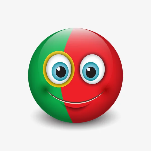 Portugal vlag smiley — Stockvector