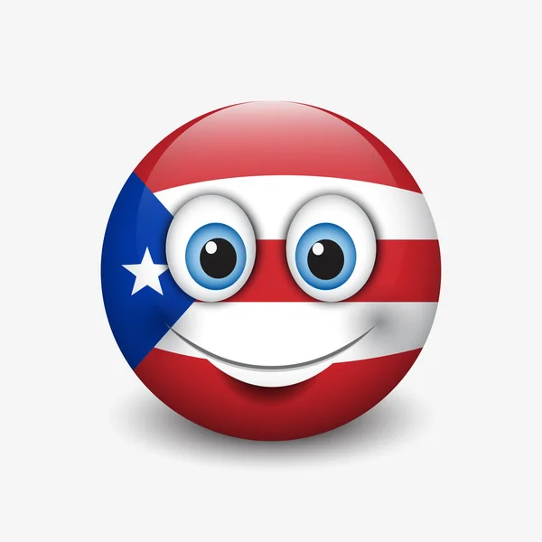 Bandera de Puerto Rico sonriente — Archivo Imágenes Vectoriales