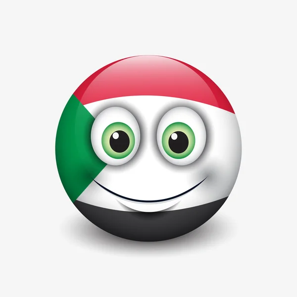 Sudan flagga smiley — Stock vektor