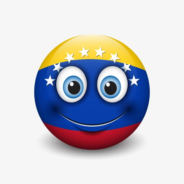 Bandeira venezuelana smiley — Vetor de Stock