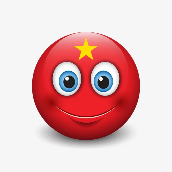 Bandiera del Vietnam smiley — Vettoriale Stock