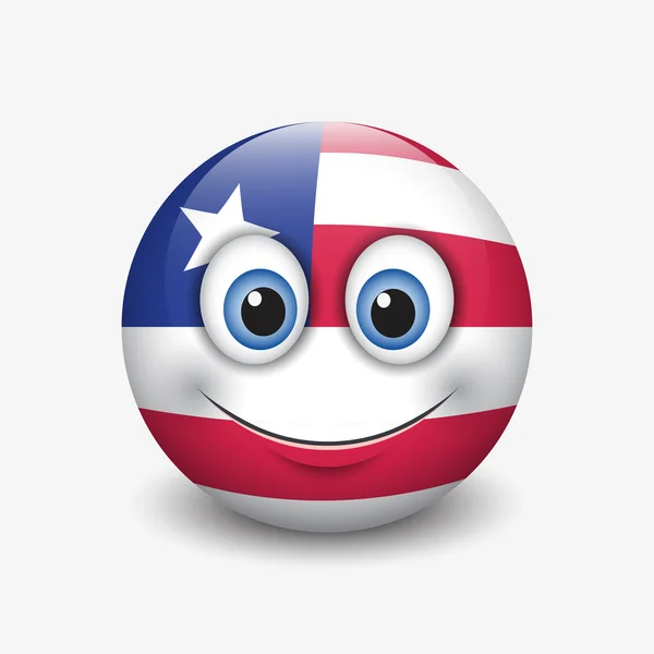 USA zászló smiley — Stock Vector