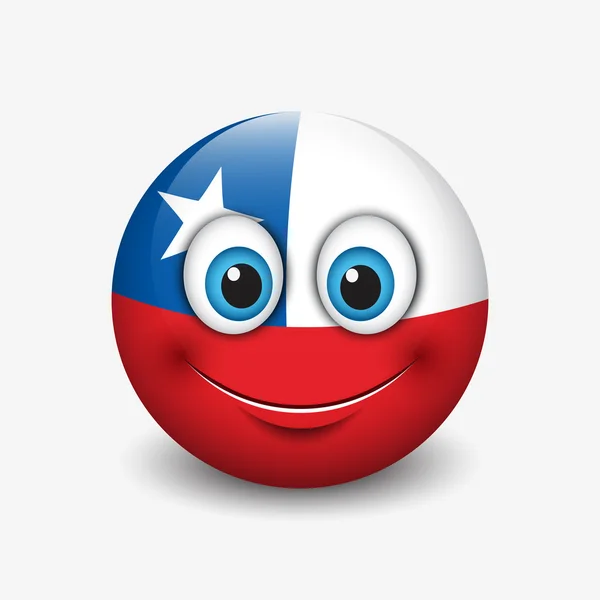 Bandera chilena sonriente — Vector de stock