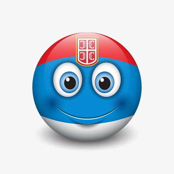 Sérvia bandeira smiley — Vetor de Stock
