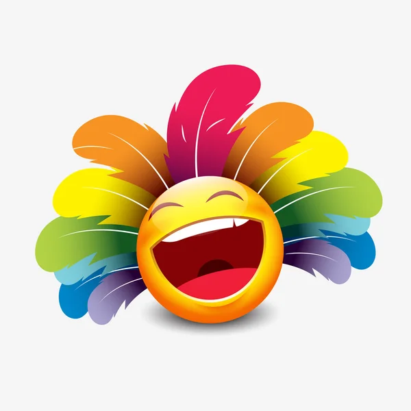 Carnival headdress smiley — Stock Vector