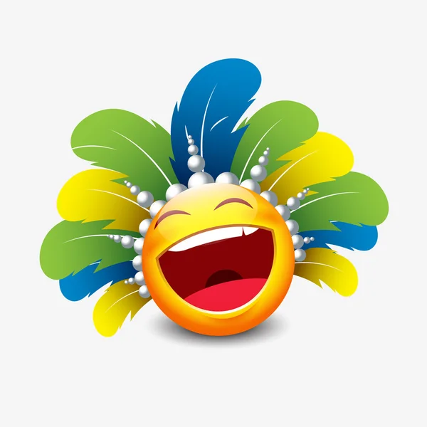 Tocado carnaval sonriente — Vector de stock