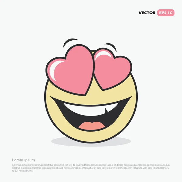 Liefde harten smiley — Stockvector