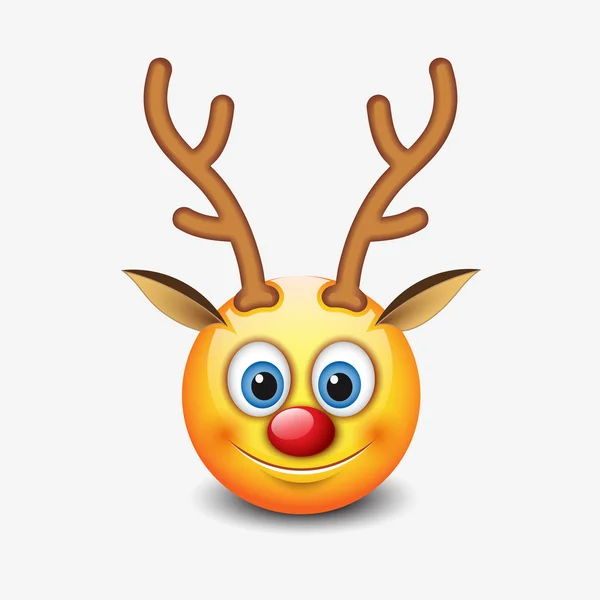 Deer head smiley — Stock Vector