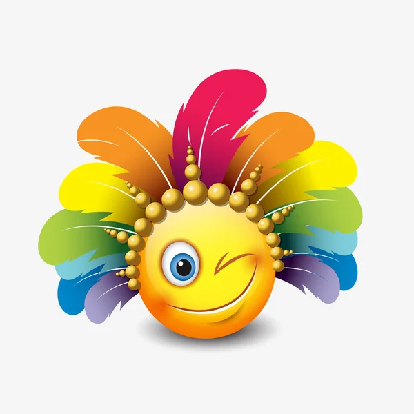 Tocado carnaval sonriente — Vector de stock