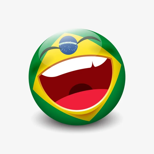 ブラジル笑ってフラグ スマイリー — ストックベクタ