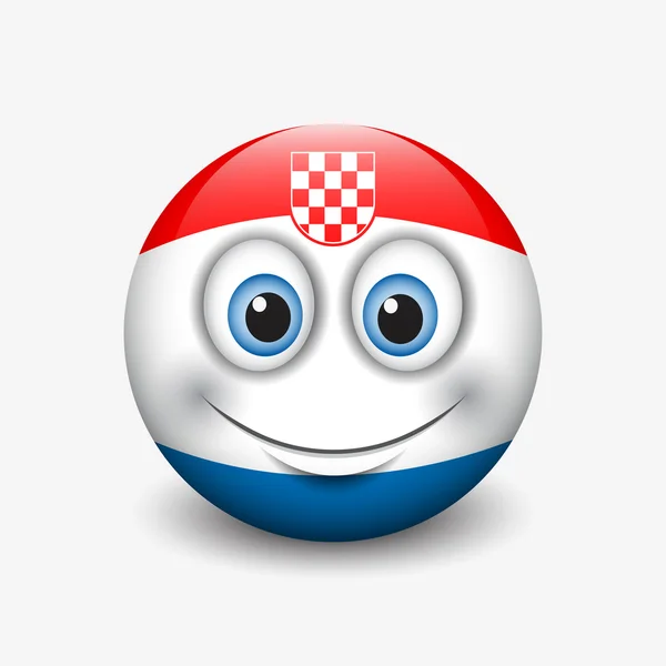 克罗地亚国旗笑脸 — 图库矢量图片