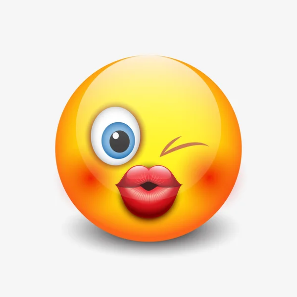 Niedlich küssen emoticon, — Stockvektor