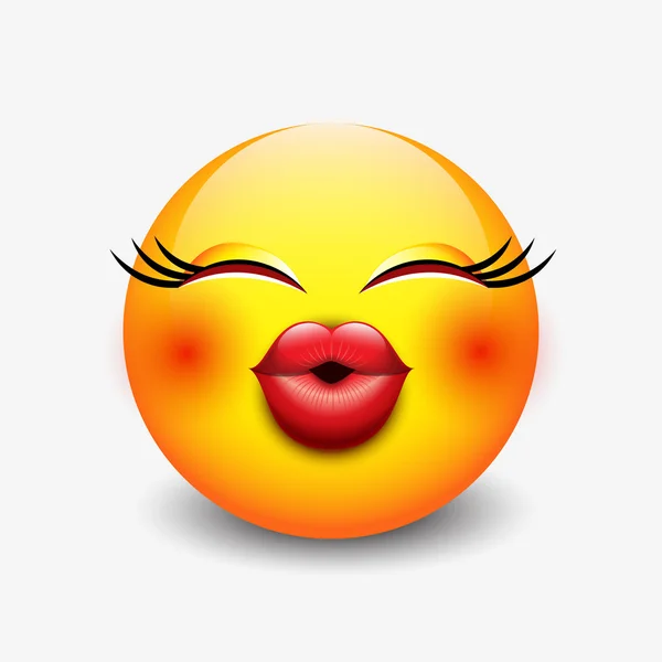 Leuk kussen emoticon — Stockvector