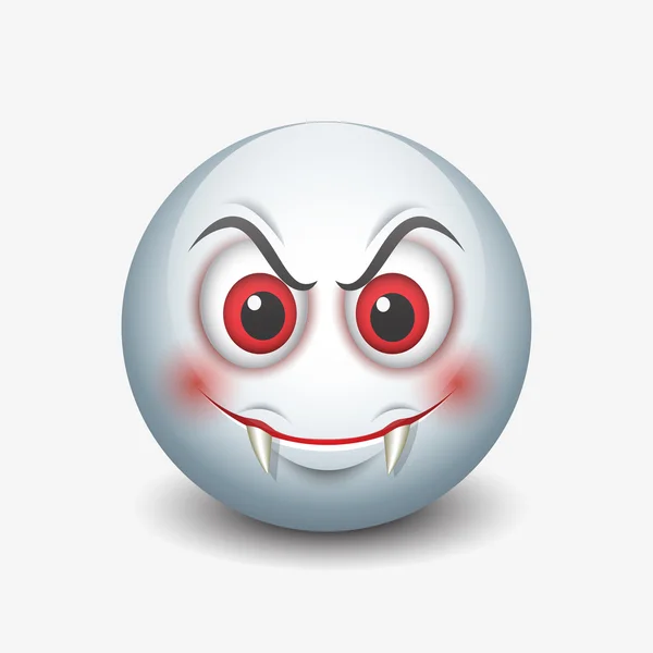 Emoticon vampiro isolato — Vettoriale Stock