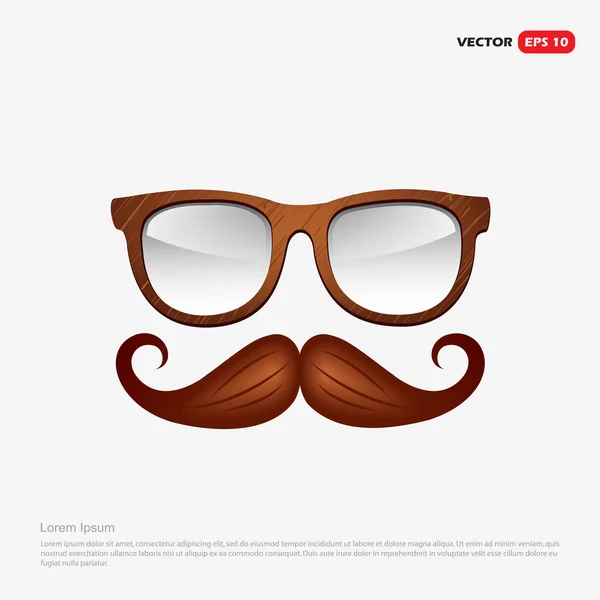 Mustache and glasses  illustration — Stock Vector