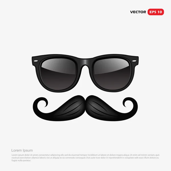 Mustache and glasses  illustration — Stock Vector