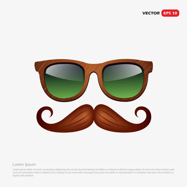 Ilustración de bigote y gafas — Archivo Imágenes Vectoriales